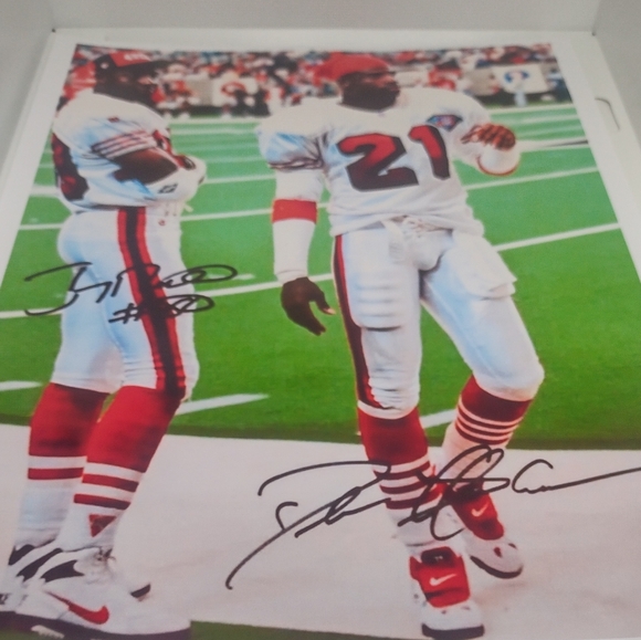 SAN FRANCISCO 49ERS 8.5x11 GLOSSY🏈POSTER JERRY RICE🌟& PRIME DEION🌟 SANDERS!🔥 - Picture 3 of 13